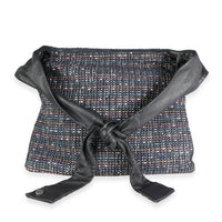 Chanel Navy Lambskin & Multicolor Tweed Girl Bag Handbag pv