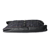 Chanel Navy Lambskin & Multicolor Tweed Girl Bag Handbag stamp