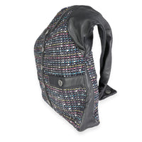 Chanel Navy Lambskin & Multicolor Tweed Girl Bag Handbag sv