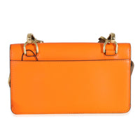 Fendi Orange Calfskin Mini Flat Baguette with Brown 'Strap You' Strap Handbag bv