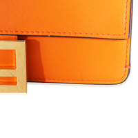 Fendi Orange Calfskin Mini Flat Baguette with Brown 'Strap You' Strap Handbag sv