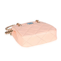 Chanel Pink Quilted Lambskin Tiny Shopping Bag Handbag clasp