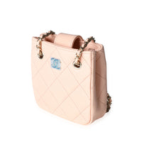 Chanel Pink Quilted Lambskin Tiny Shopping Bag Handbag sv