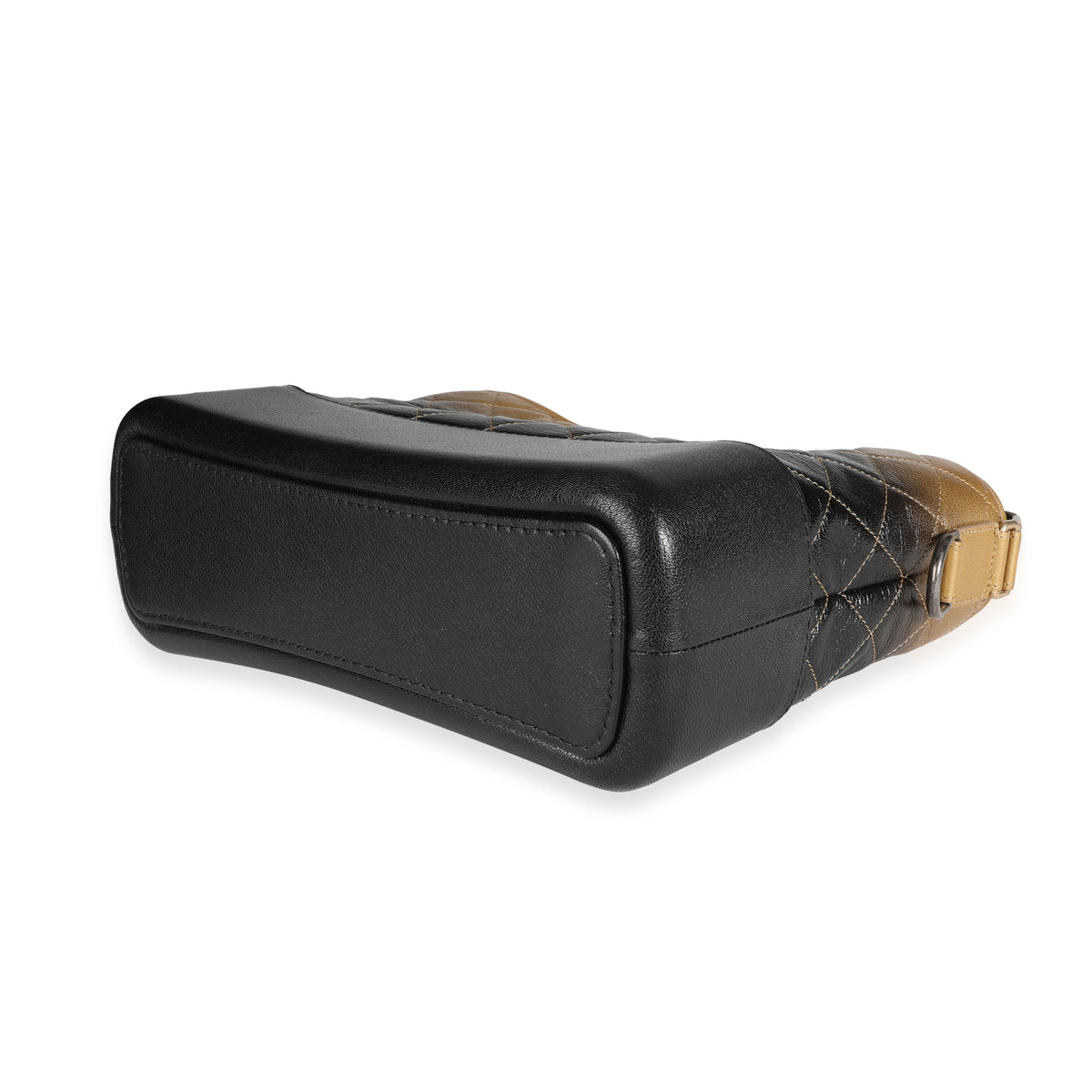 Chanel Black & Gold Ombré Quilted Goatskin Medium Gabrielle Hobo Handbag clasp