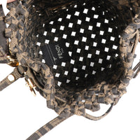 Fendi Brown Jacquard Interlace Canvas Mini Mon Tresor Handbag av
