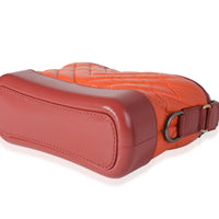 Chanel Orange & Red Aged Calfskin Chevron Quilted Small Gabrielle Hobo Handbag box