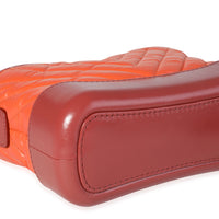 Chanel Orange & Red Aged Calfskin Chevron Quilted Small Gabrielle Hobo Handbag clasp