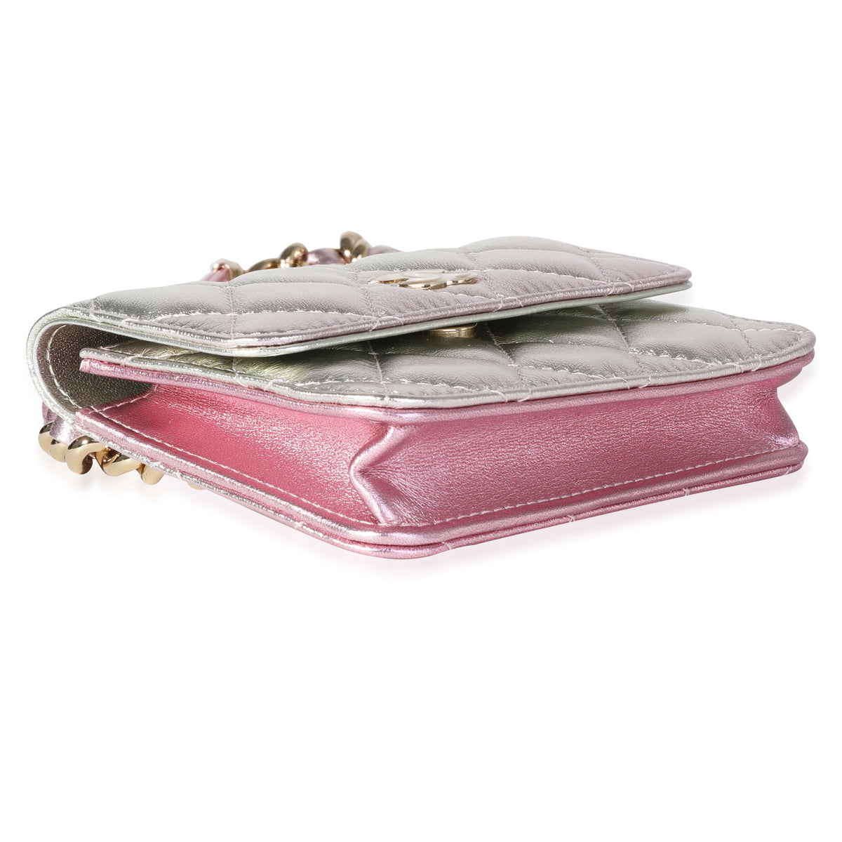 Chanel Metallic Ombre Quilted Lambskin Belt Bag Handbag clasp