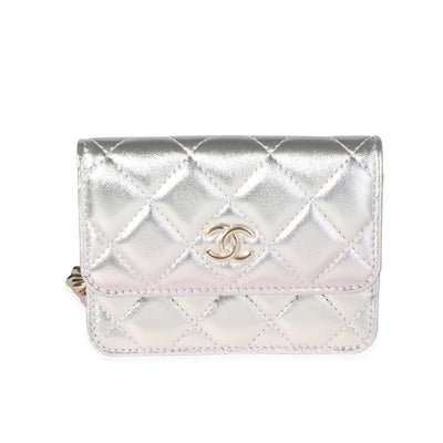 Chanel Metallic Ombre Quilted Lambskin Belt Bag Handbag fv