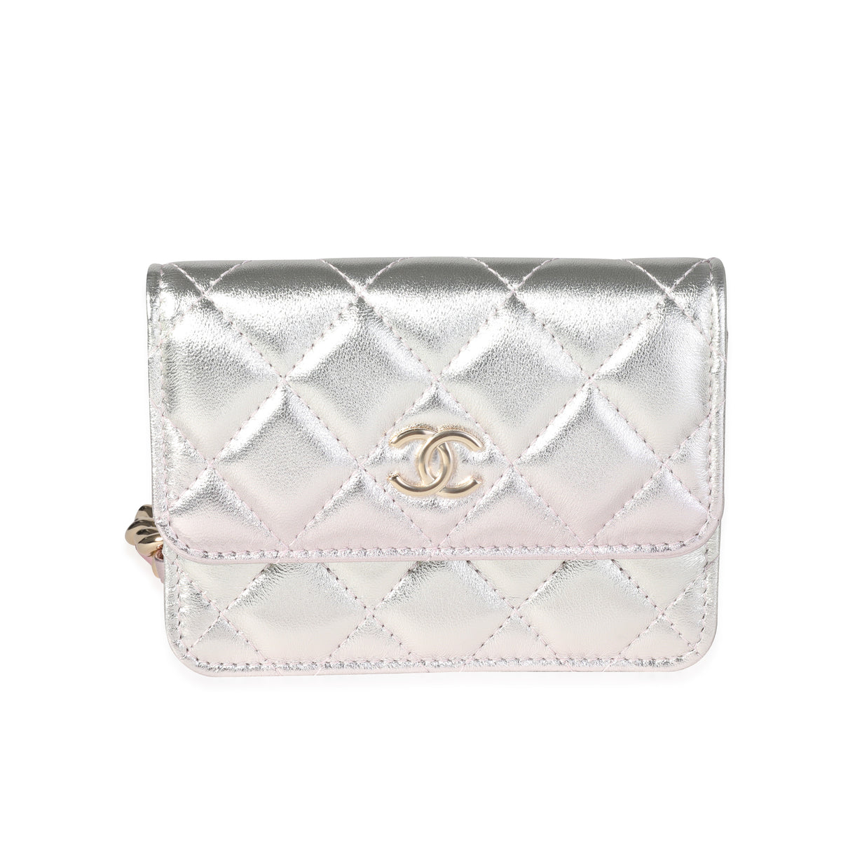 Chanel Metallic Ombre Quilted Lambskin Belt Bag Handbag fv