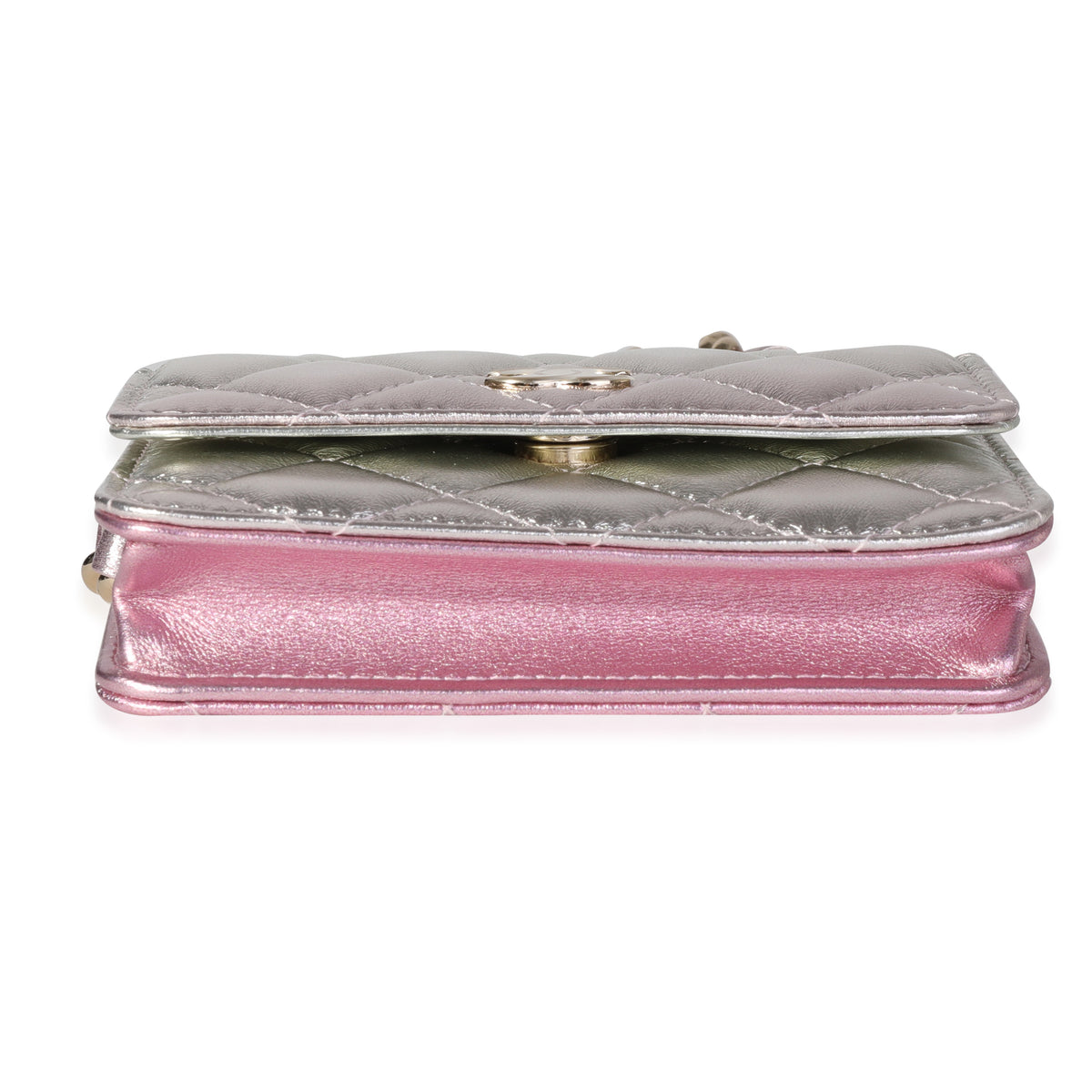 Chanel Metallic Ombre Quilted Lambskin Belt Bag Handbag stamp