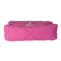 Chanel Fuchsia Quilted Cotton Medium  19 Flap Bag Handbag box