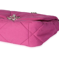 Chanel Fuchsia Quilted Cotton Medium  19 Flap Bag Handbag clasp