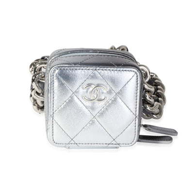 Chanel Metallic Lambskin Quilted Coco Punk Clutch With Chain Handbag fv