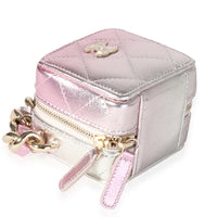 Chanel Metallic Lambskin Quilted Coco Punk Clutch With Chain Handbag bv