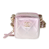 Chanel Metallic Lambskin Quilted Coco Punk Clutch With Chain Handbag fv
