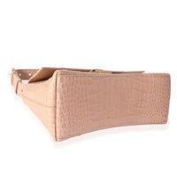 Balenciaga Beige Croc Embossed Hourglass Downtown Shoulder Bag Handbag box