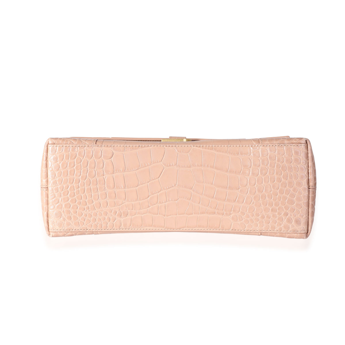 Balenciaga Beige Croc Embossed Hourglass Downtown Shoulder Bag Handbag stamp