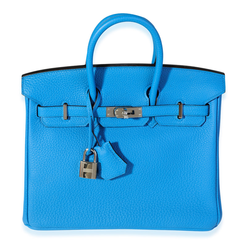Hermès Bleu Zanzibar Togo Birkin 25 PHW Handbag