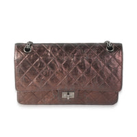 Chanel Bronze Metallic Quilted 2.55 Reissue 226 Bag Handbag fv