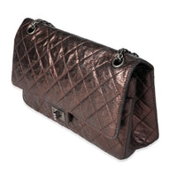 Chanel Bronze Metallic Quilted 2.55 Reissue 226 Bag Handbag sv