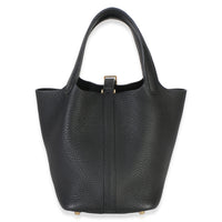 Hermès Black Clemence Picotin Lock 18 PHW Handbag 3
