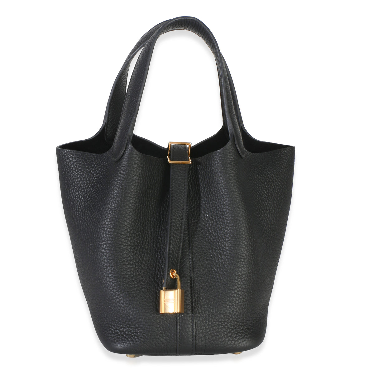 Hermès Black Clemence Picotin Lock 18 PHW Handbag fv
