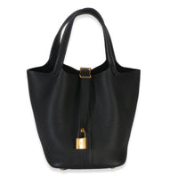 Hermès Black Clemence Picotin Lock 18 PHW Handbag id