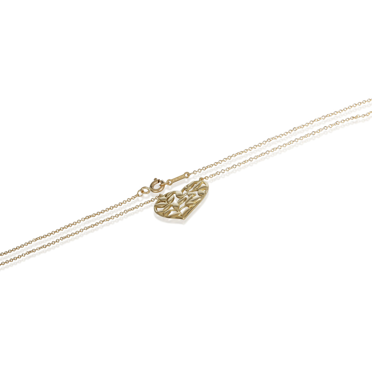 Tiffany & Co. Yellow Gold Paloma Picasso Olive Leaf Heart Pendant 2