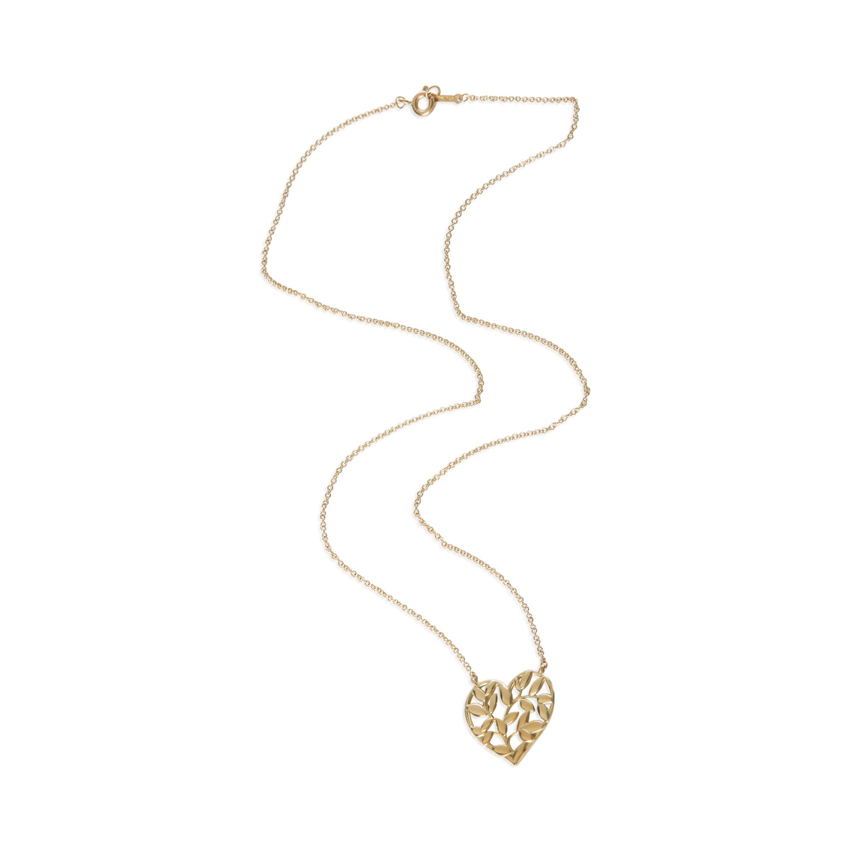 Tiffany & Co. Yellow Gold Paloma Picasso Olive Leaf Heart Pendant 3