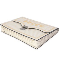 Gucci x Sega Mystic White Star Printed Calfskin GUCCY Portfolio Clutch Handbag clasp