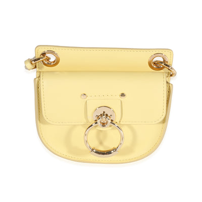 Chloé Yellow Leather The Mini Flat Pouch Handbag fv