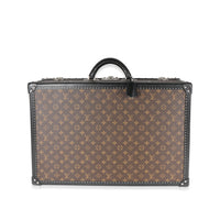 Louis Vuitton Monogram Macassar & Black Leather Alzer Trunk 60 Handbag fv