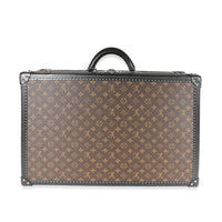 Louis Vuitton Monogram Macassar & Black Leather Alzer Trunk 60 Handbag pv