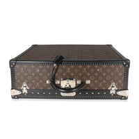 Louis Vuitton Monogram Macassar & Black Leather Alzer Trunk 60 Handbag stamp