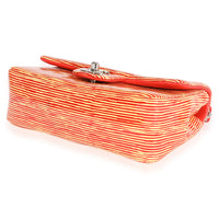 Chanel Red Striped Patent Mini Rectangular Classic Flap Bag Handbag box