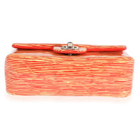 Chanel Red Striped Patent Mini Rectangular Classic Flap Bag Handbag stamp