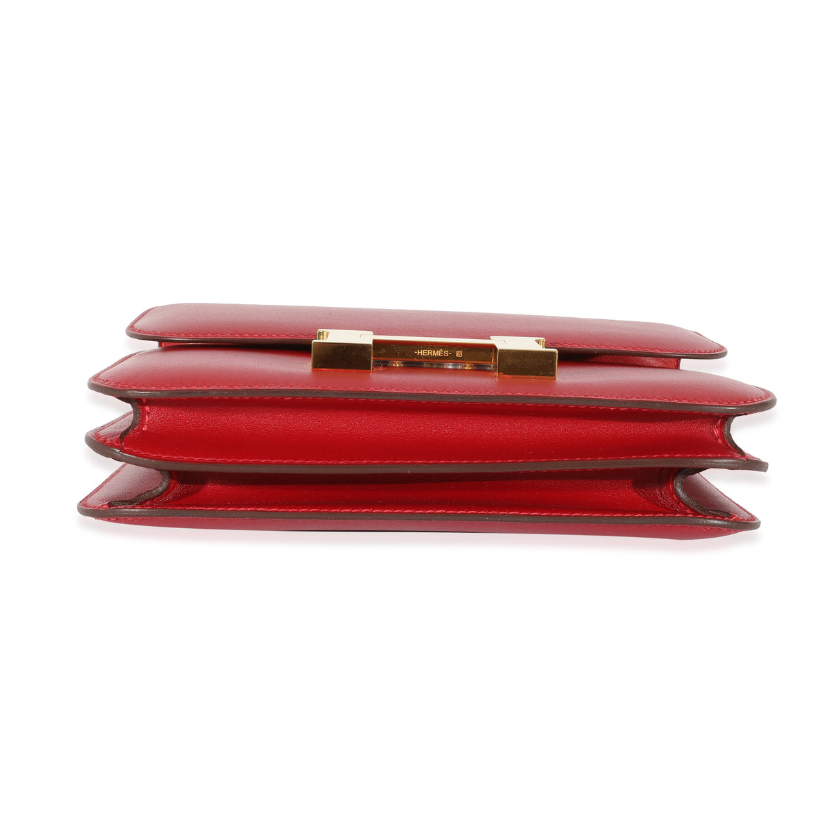 Hermès Rouge Casaque Swift Constance 18 GHW Handbag stamp