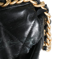 Chanel Black Shiny Lambskin Large  19 Flap Bag Handbag ad1