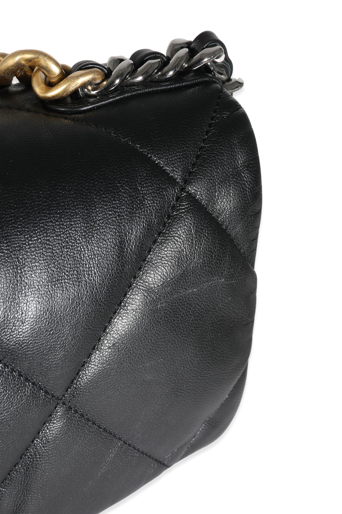 Chanel Black Shiny Lambskin Large  19 Flap Bag Handbag ad2