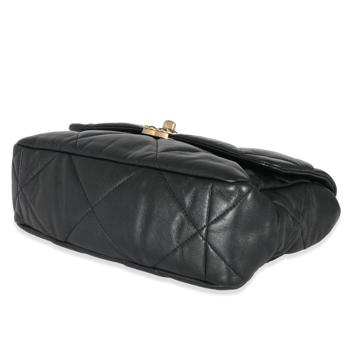 Chanel Black Shiny Lambskin Large  19 Flap Bag Handbag box