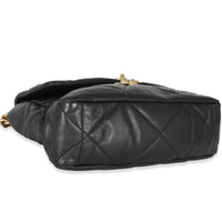 Chanel Black Shiny Lambskin Large  19 Flap Bag Handbag clasp