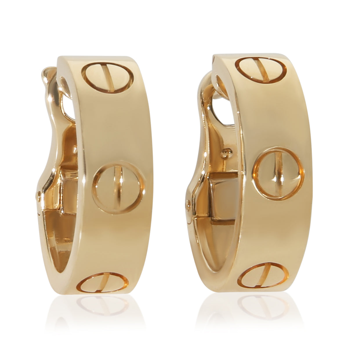 Cartier Yellow Gold Love Classic Model Hoop Earrings fv