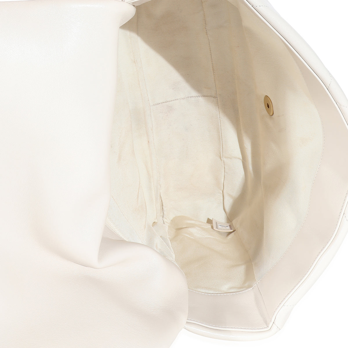 Chanel Ivory Shiny Quilted Lambskin Maxi  19 Flap Bag Handbag ad1