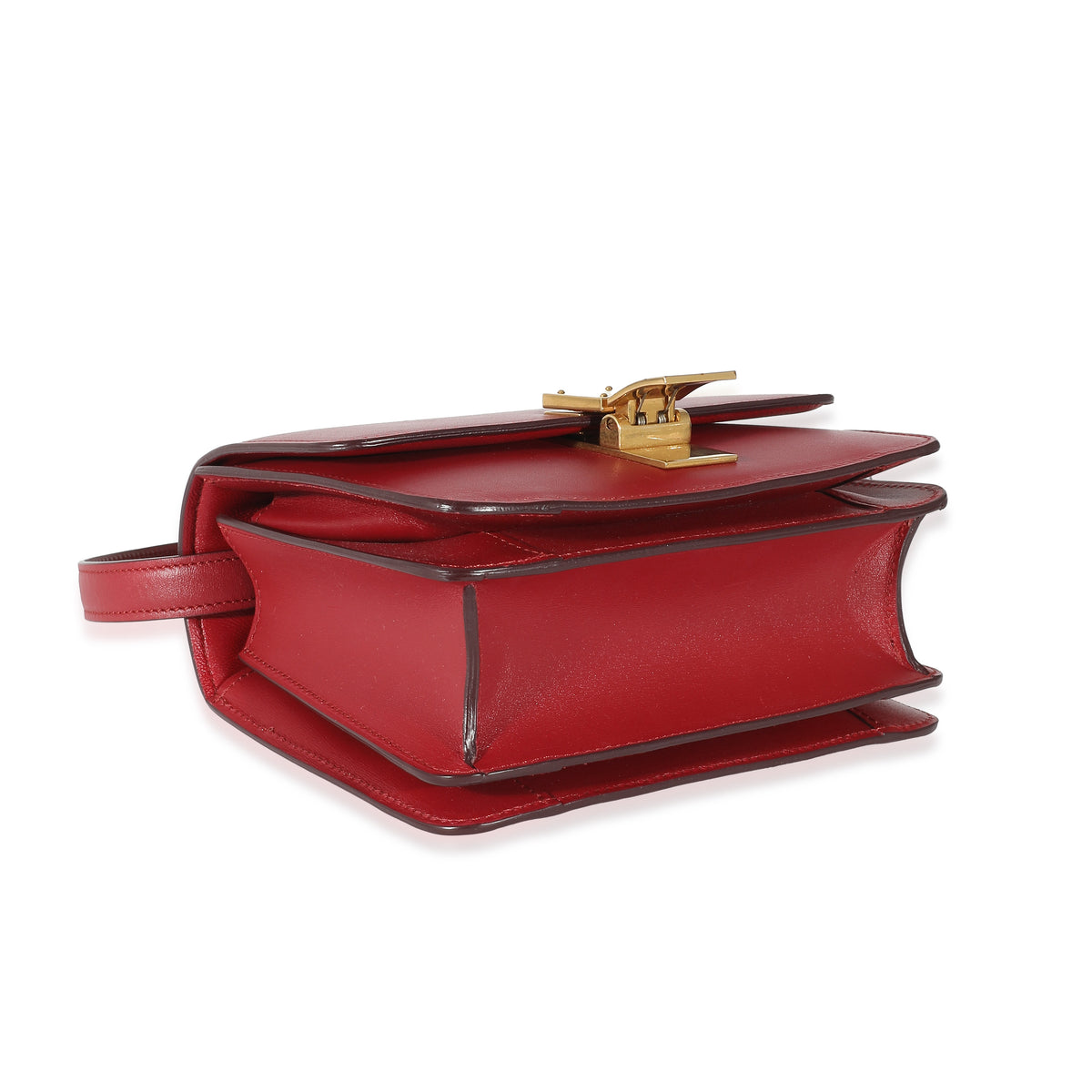 Celine Red Smooth Calfskin Small Classic Box Bag Handbag bv