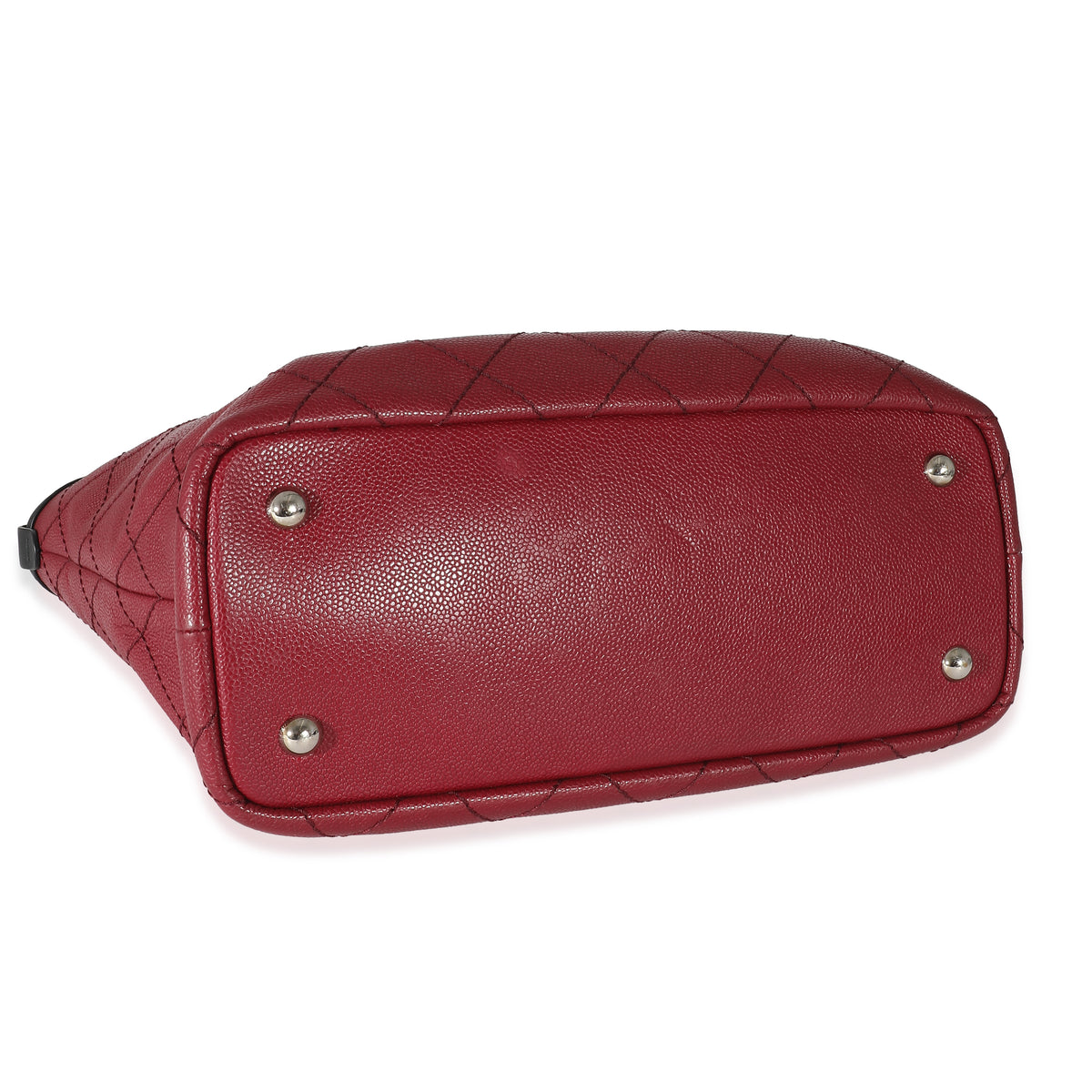Chanel Burgundy Quilted Caviar Fever Tote Handbag av