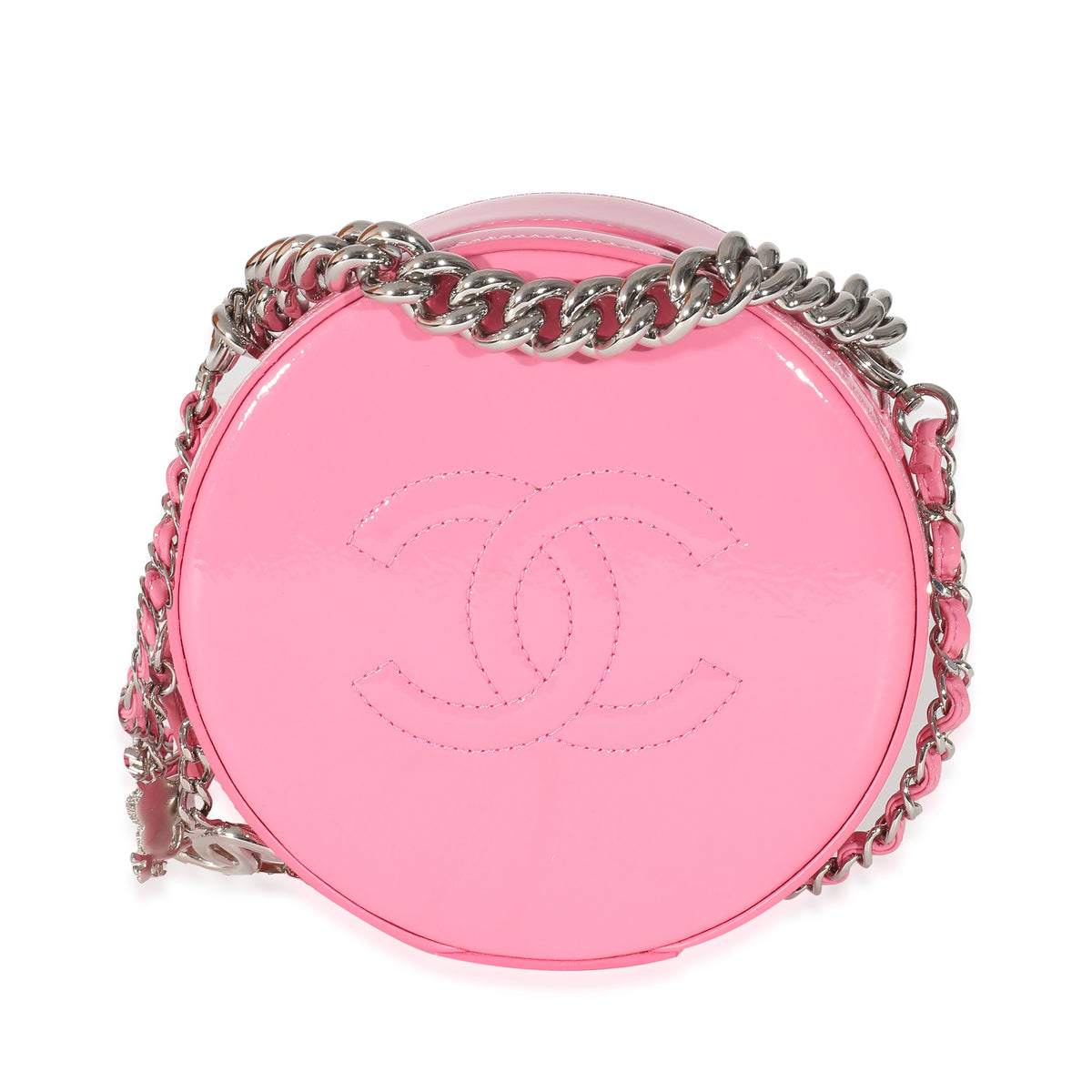 Chanel Pink Glazed Calfskin Round As Earth Bag Handbag fv