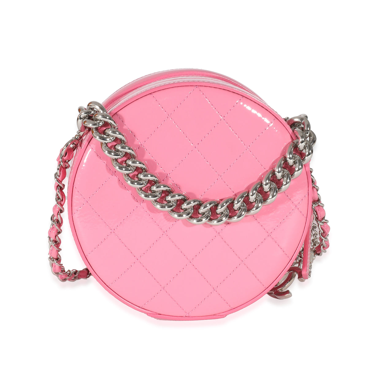 Chanel Pink Glazed Calfskin Round As Earth Bag Handbag pv