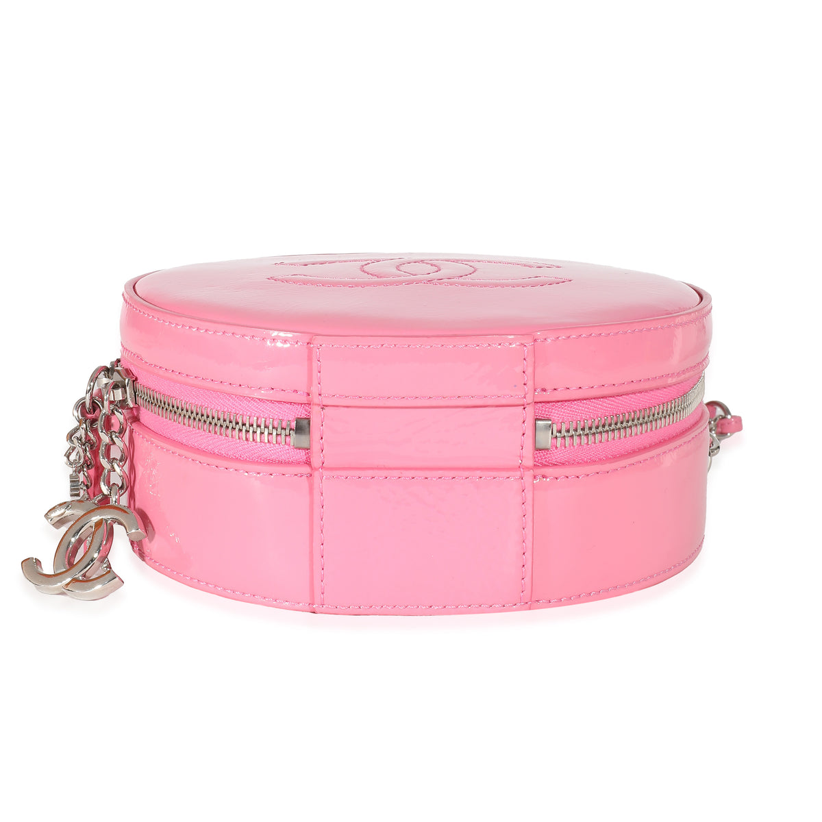 Chanel Pink Glazed Calfskin Round As Earth Bag Handbag stamp