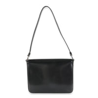 Prada Black Brushed Leather Shoulder Bag Handbag stamp